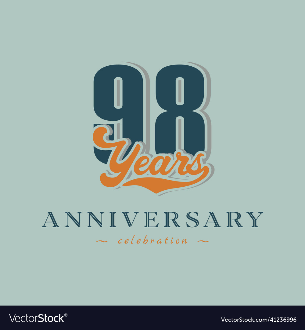 98-year-anniversary-celebration-nostalgic-vector-image