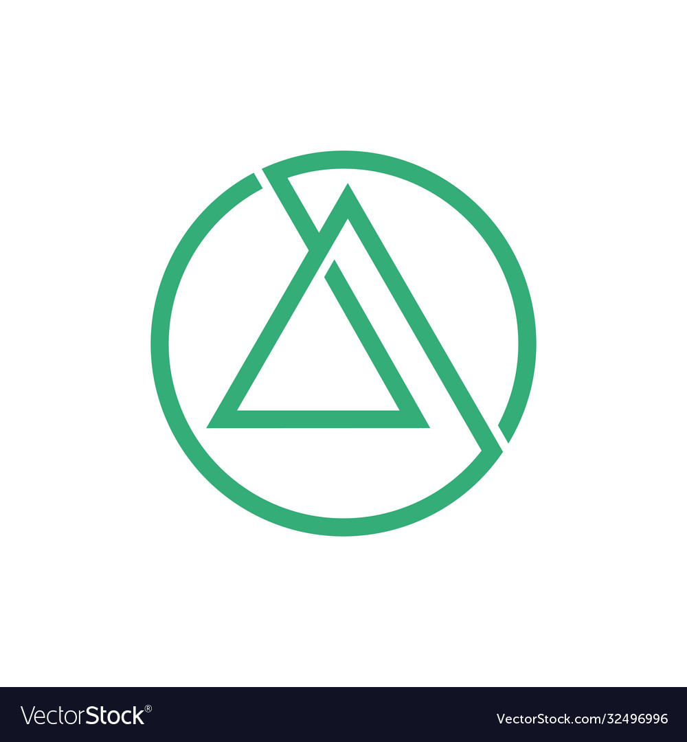Abstract letter overlapping line triangle circle