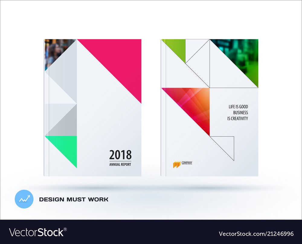 Brochure design triangular template colourful vector image Brochure design triangular template colourful