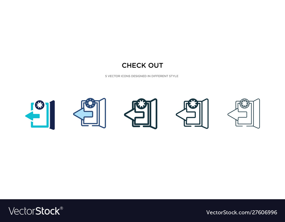 Check out icon in different style two colored