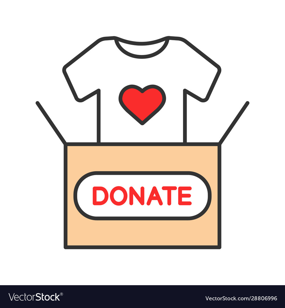 Clothes donating color icon