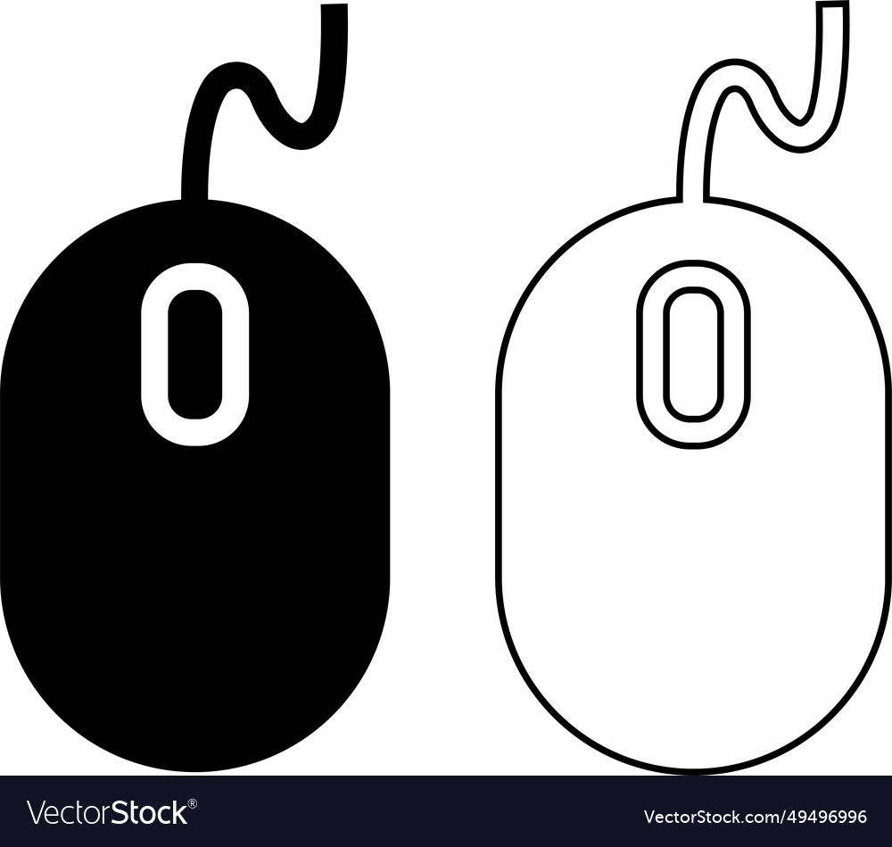 Computer mouse icon set isolated on transparent