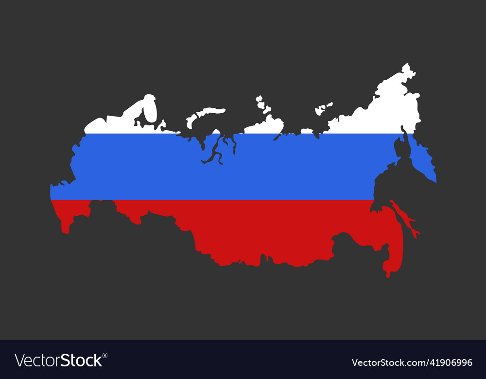 Contour conditional map of russia in the colors