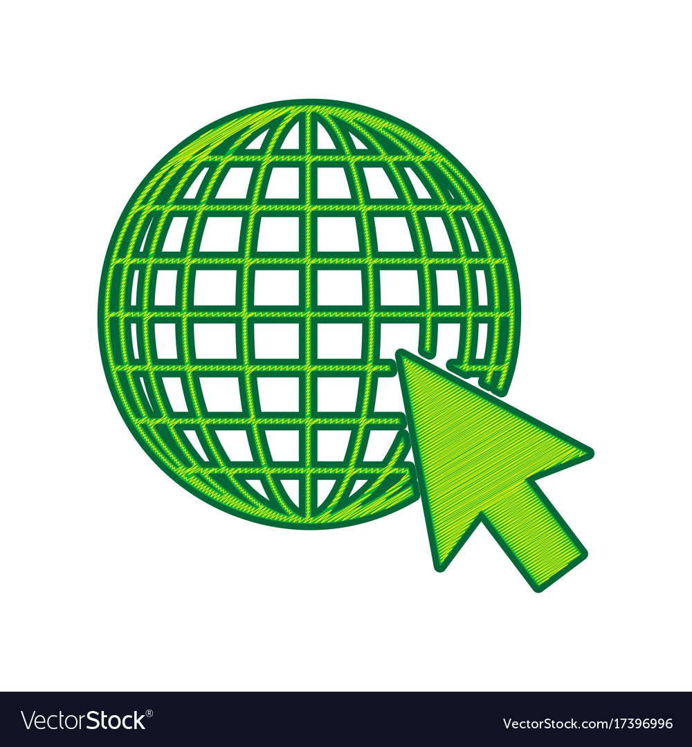 Earth globe with cursor lemon scribble