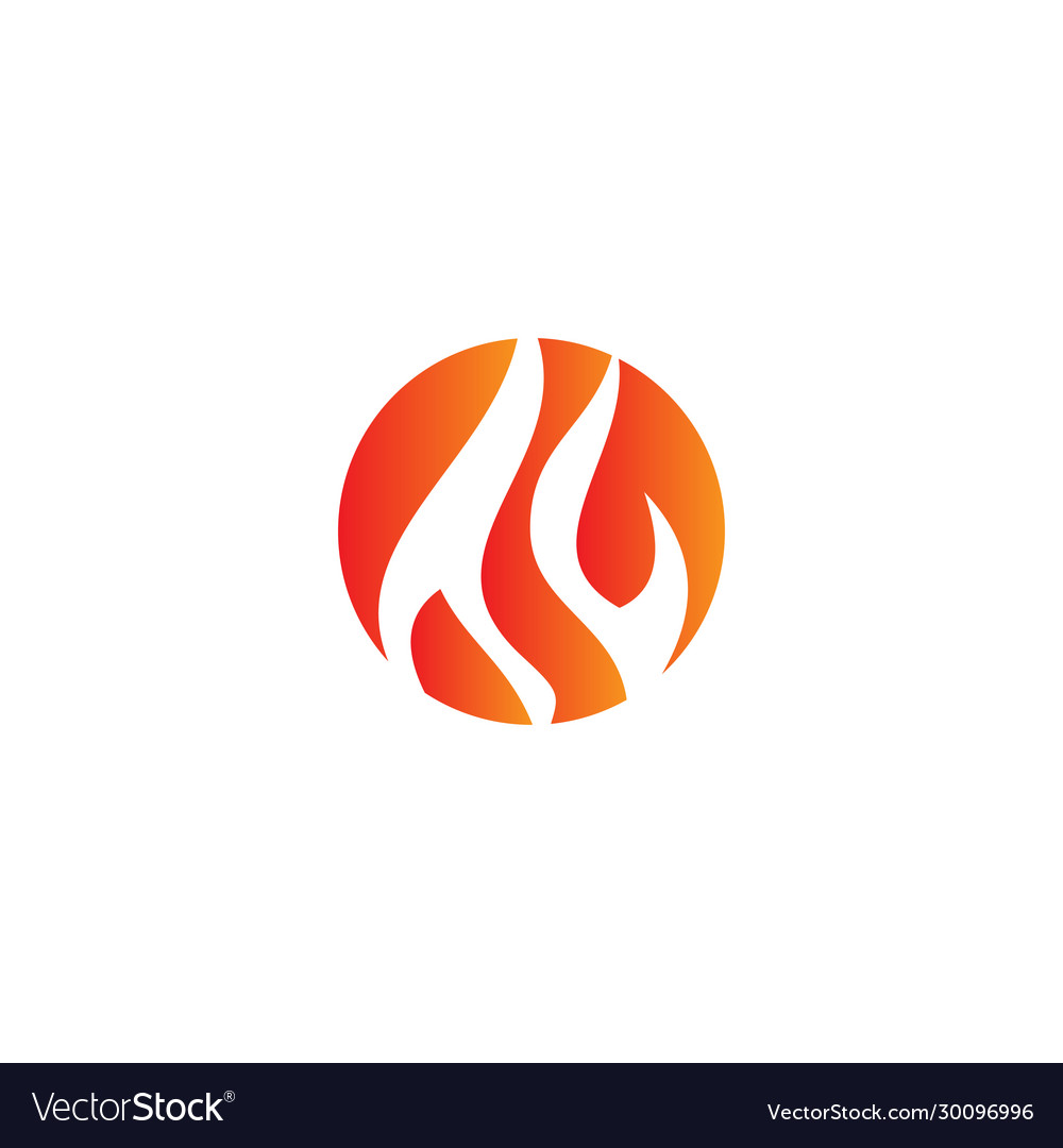 Fire flame icon logo design template Royalty Free Vector