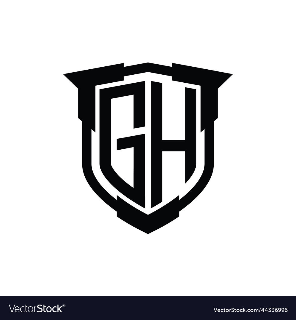 Gh Logo Monogramm Buchstaben mit Schildform Design