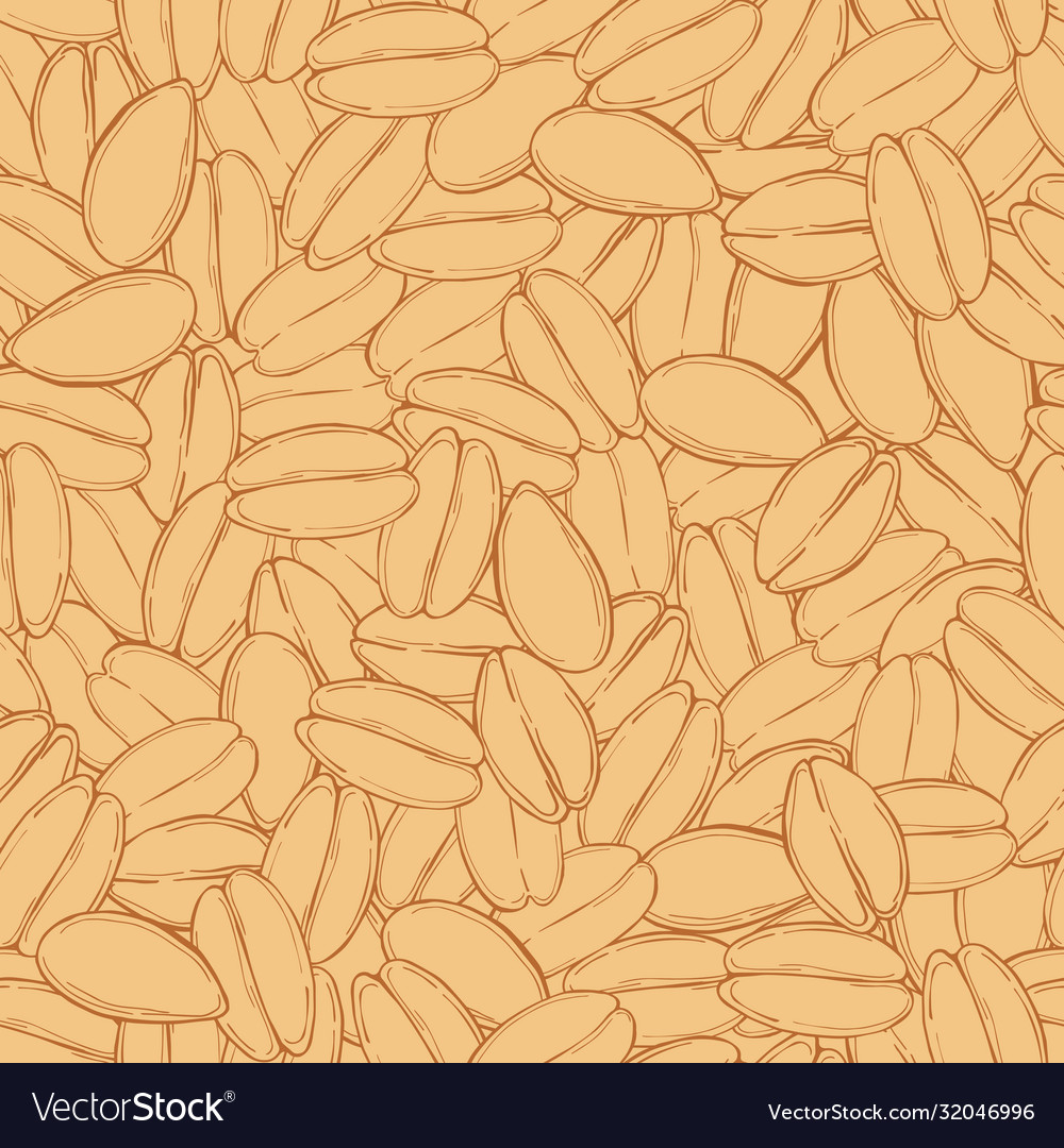 Hand drawn wheat grain seamless pattern