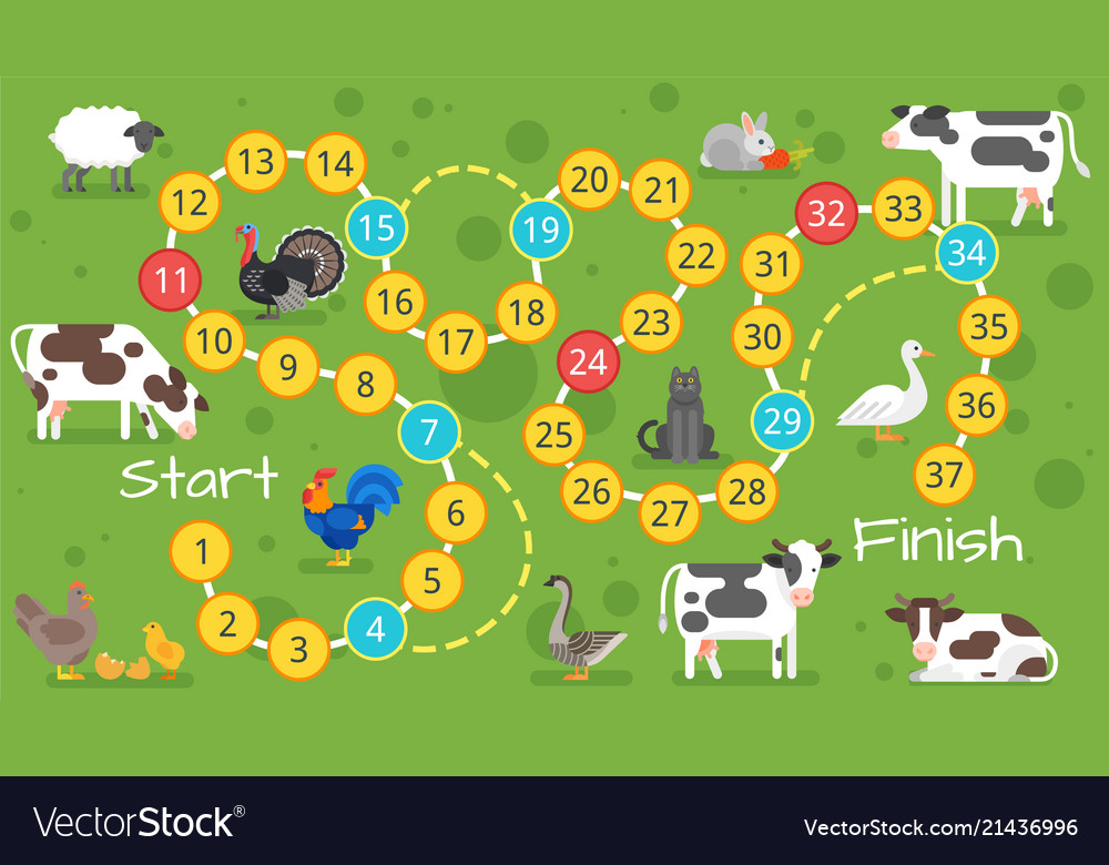 kids-farm-board-game-template-royalty-free-vector-image