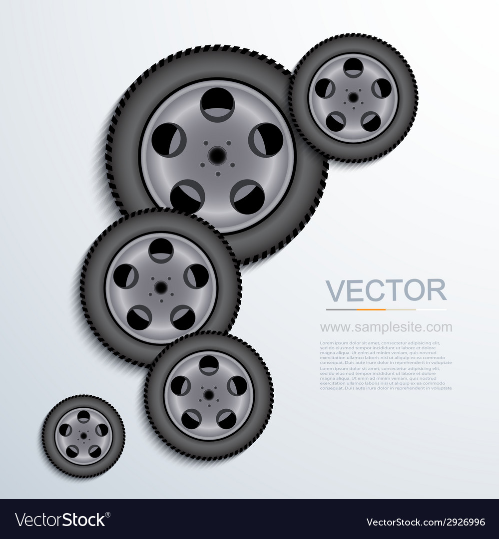 Modern wheels background Royalty Free Vector Image