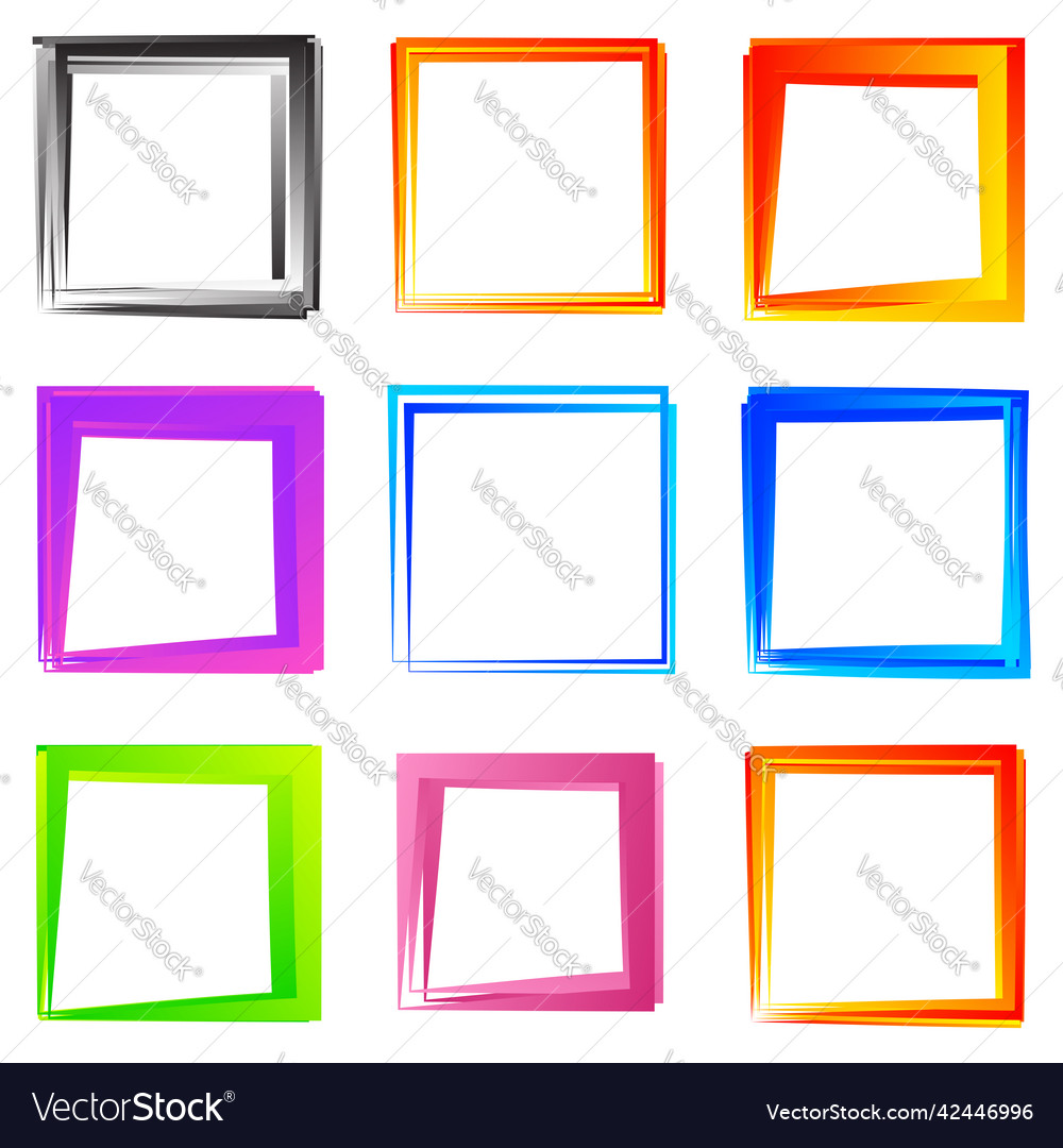 Random square contour frame border element