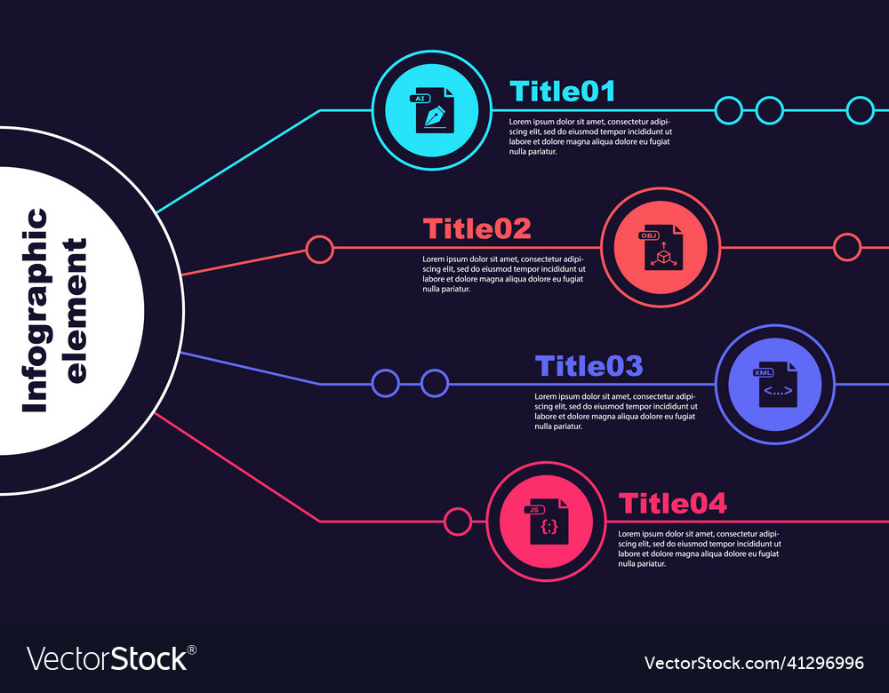 Set ai file document obj xml and js business vector image Set ai file document obj xml and js business