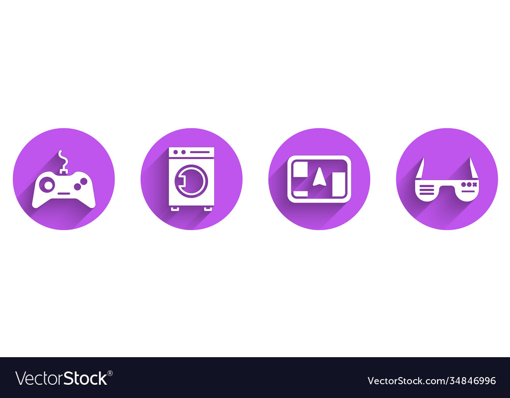 Set gamepad washer gps device with map and smart vector image Set gamepad washer gps device with map and smart