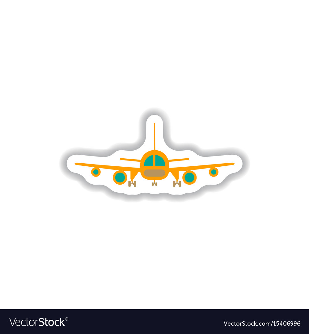 Stylish icon in paper sticker style travel