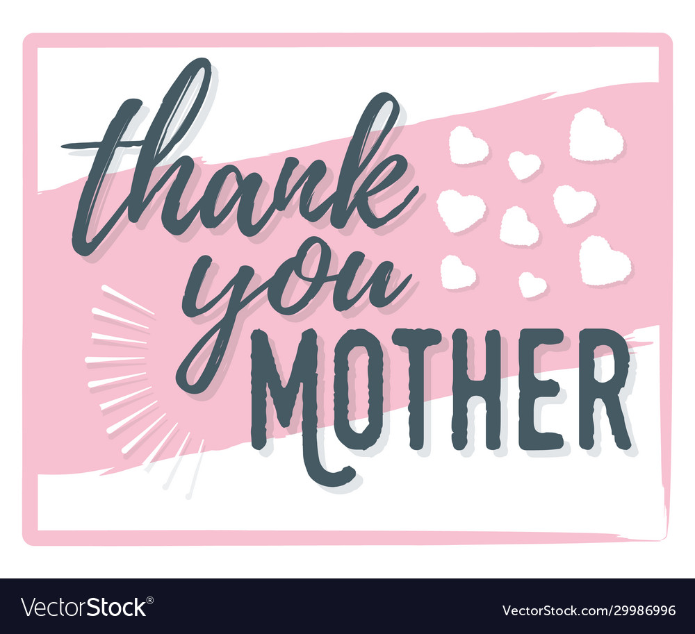 Thank you mother banner logo label and poster