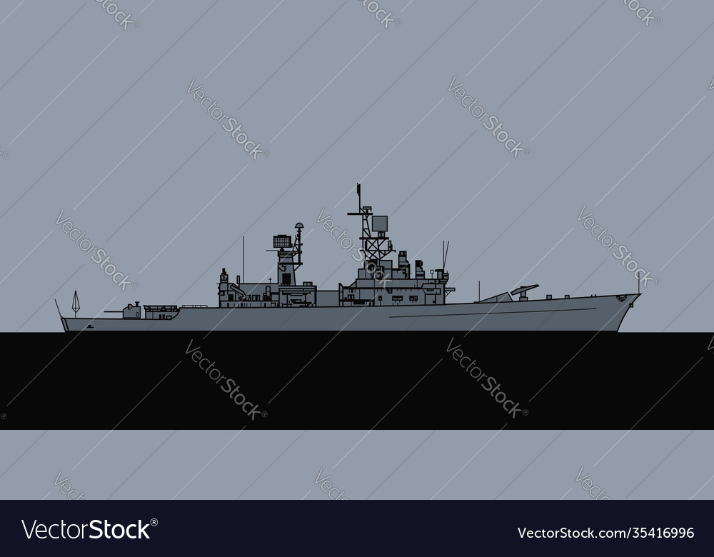 Us Navy Belknap Class Guided Missile Cruiser Vector Image ...