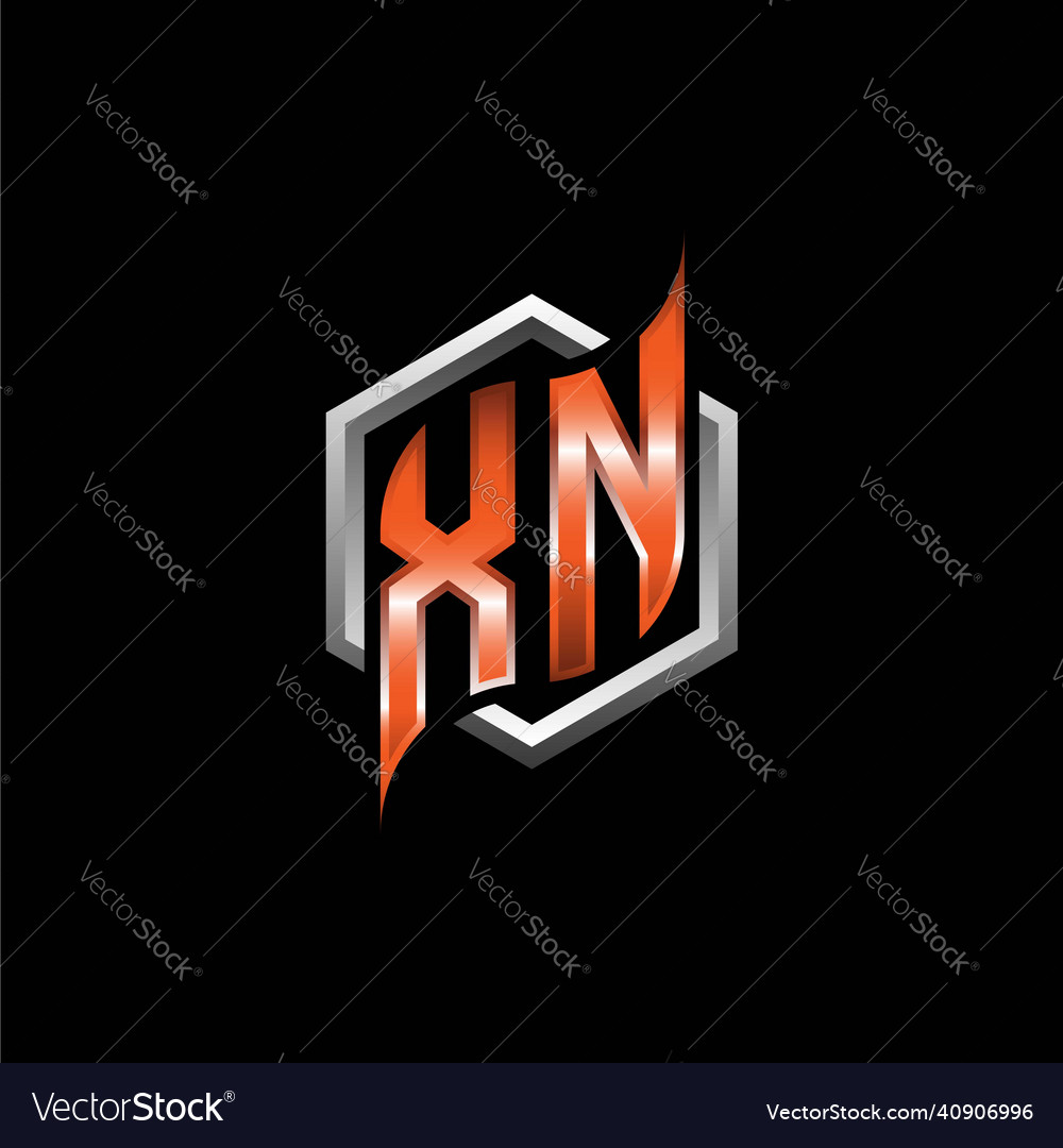 Xn monogram geometric orange with hexagonal
