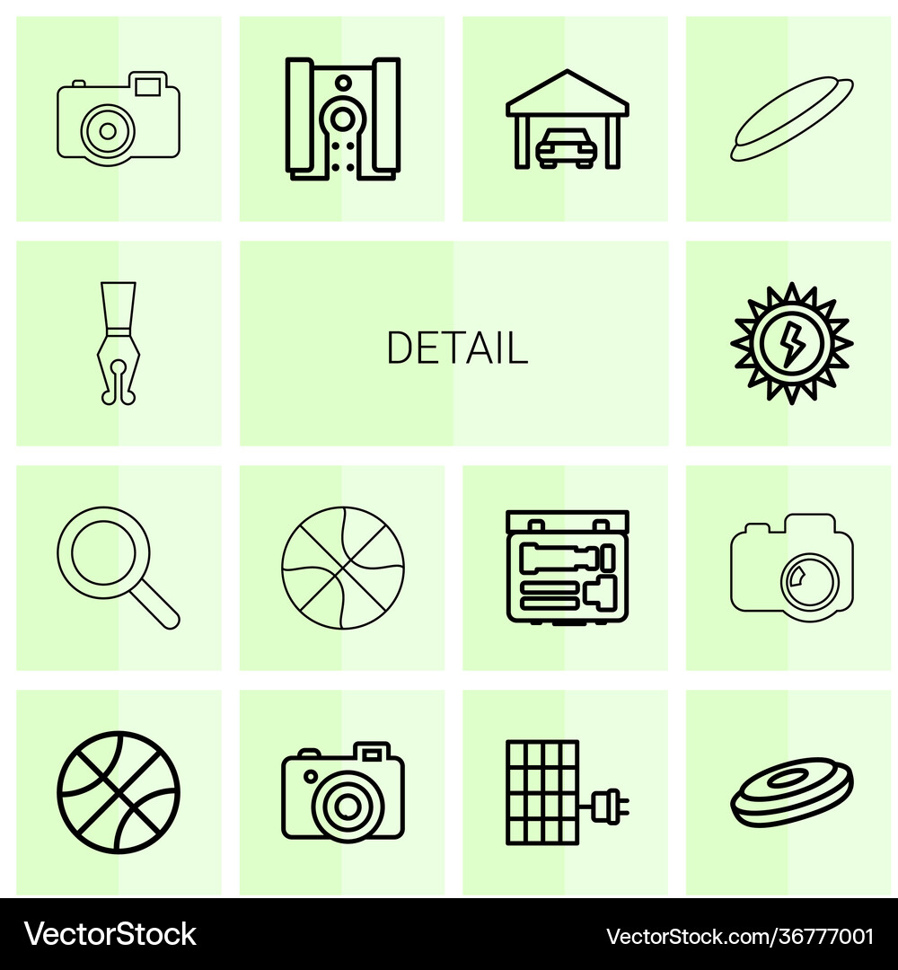 14 detail icons Royalty Free Vector Image - VectorStock