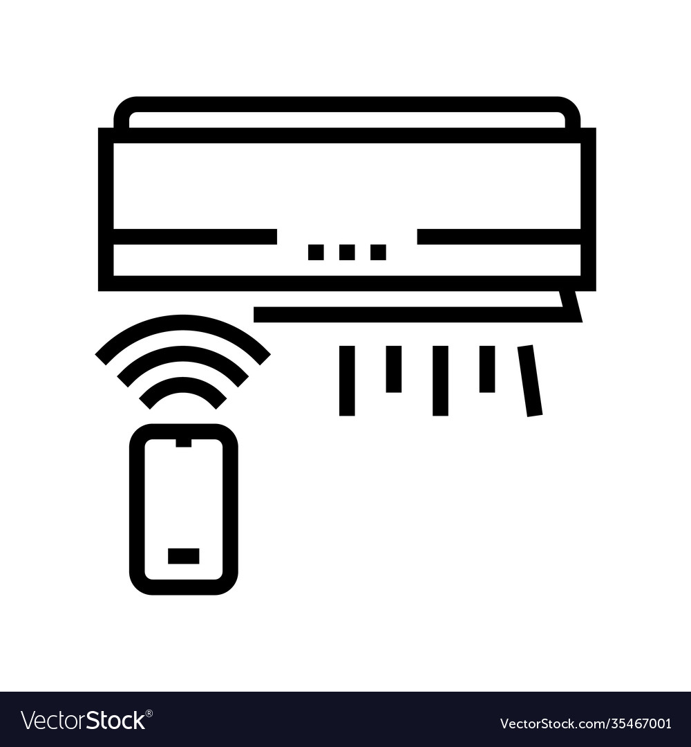 Air conditioning climate control system line icon Vector Image