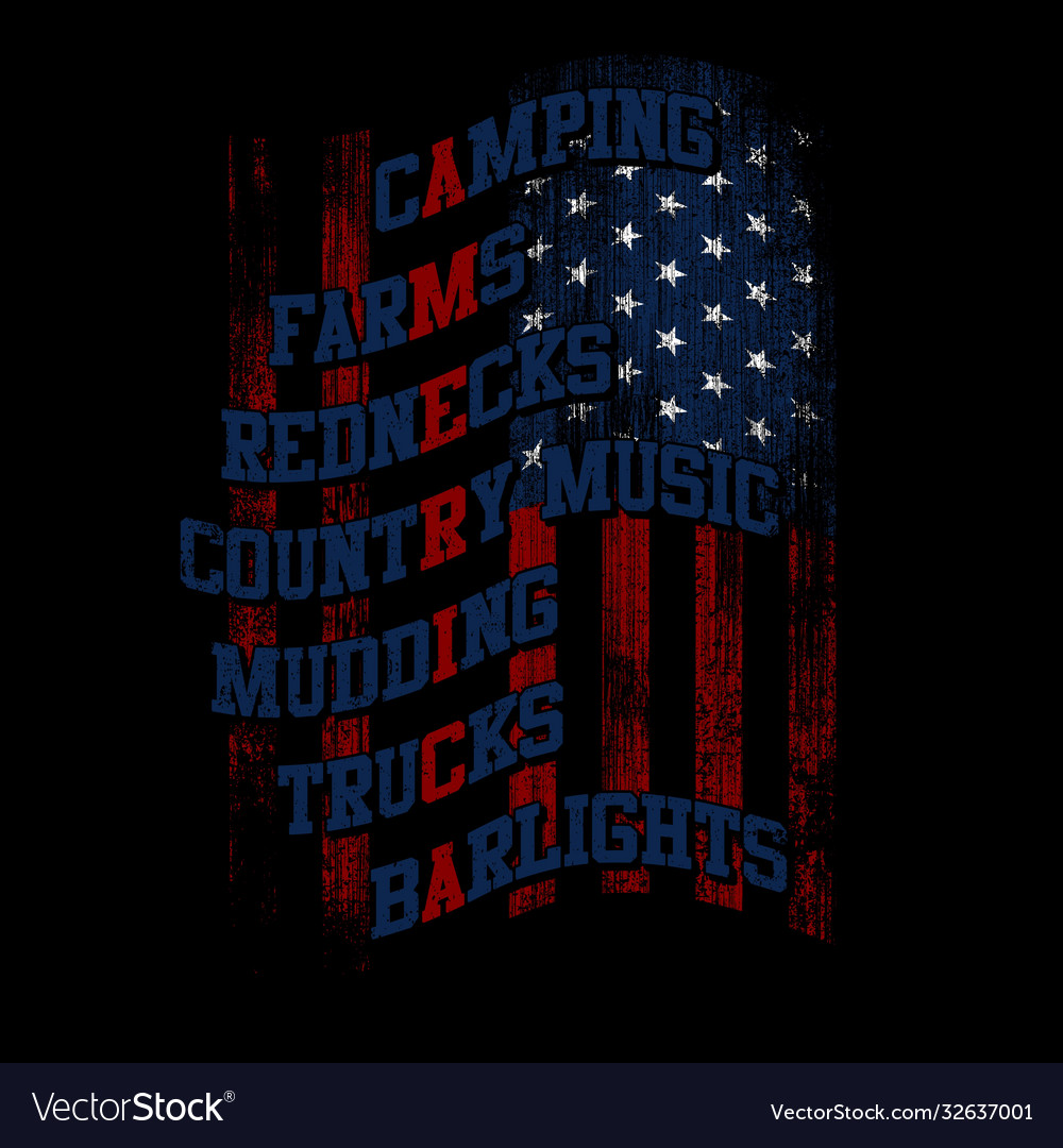 America - flag text vector image America - flag text