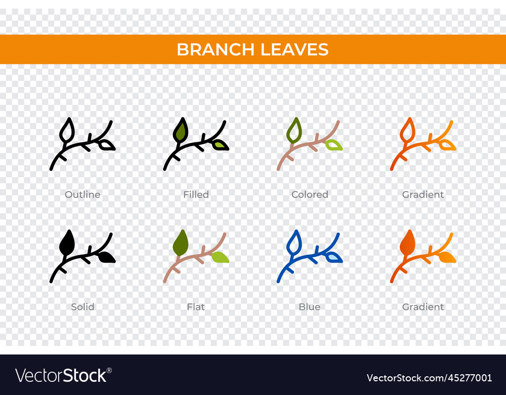 Branch leaves icon in different style