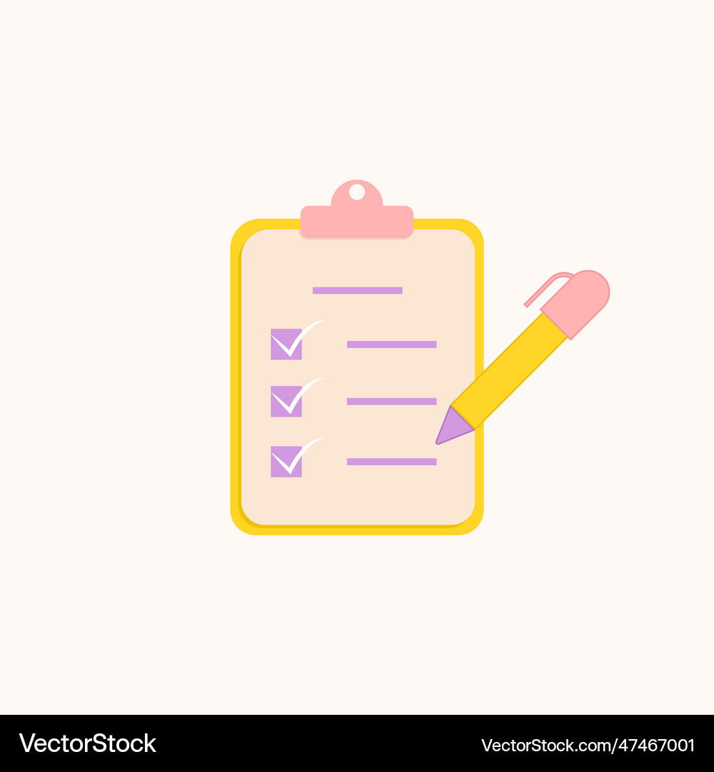 Document icon checklist symbol Royalty Free Vector Image