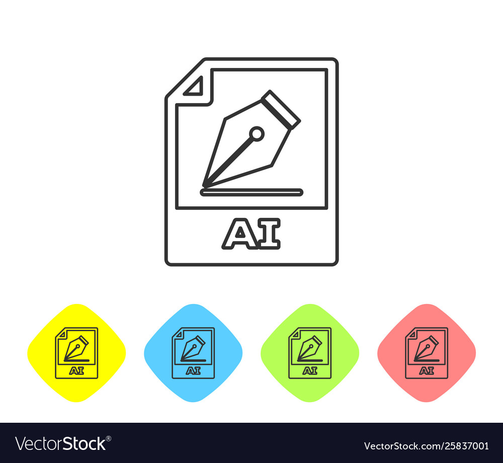 Grey ai file document icon download button