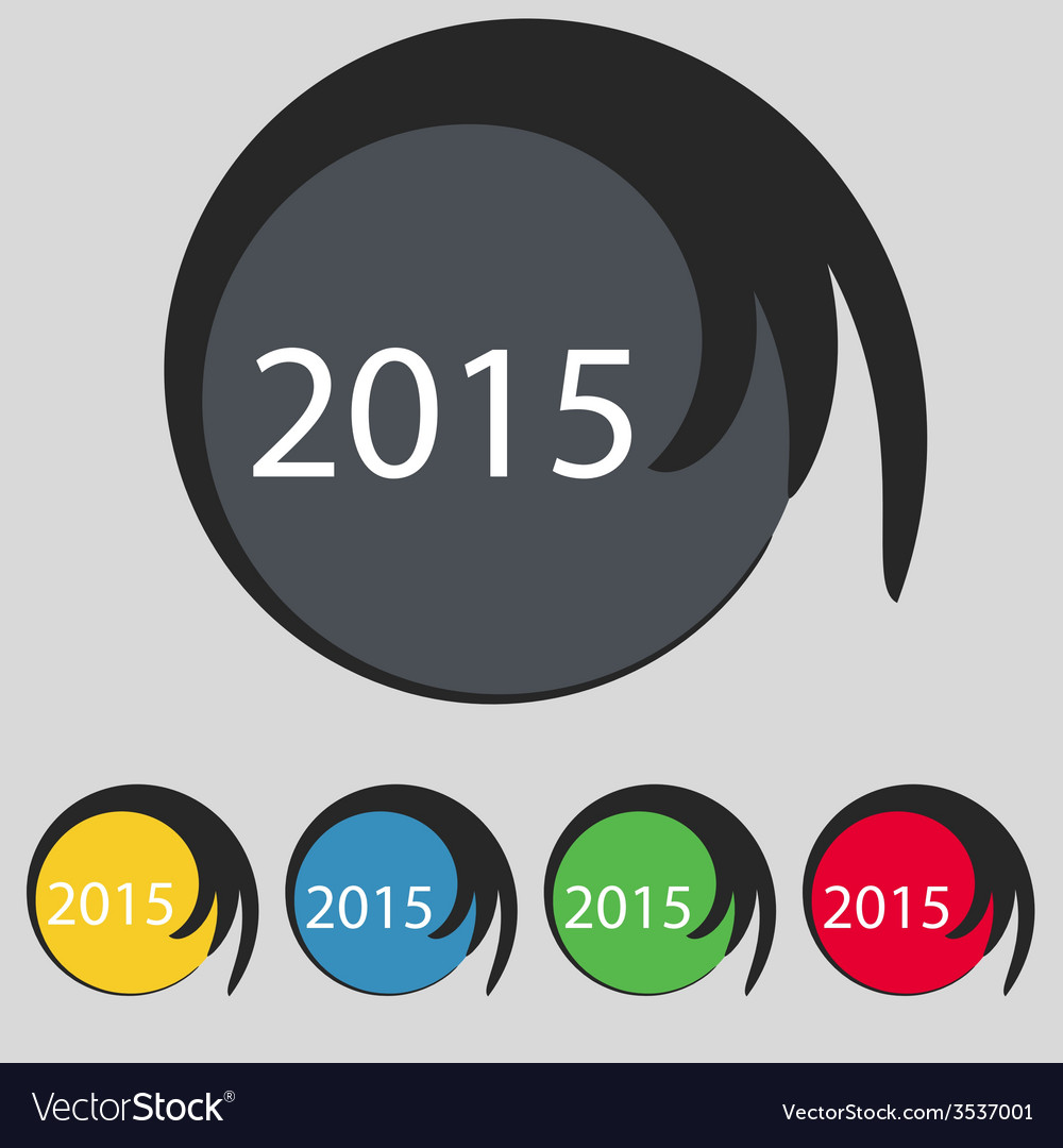 Happy new year 2015 sign icon calendar date set Vector Image