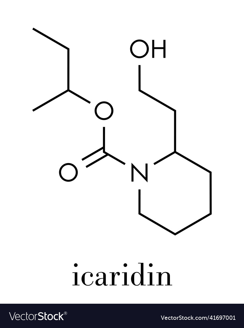 Icaridin picaridine insect repellent molecule Vector Image