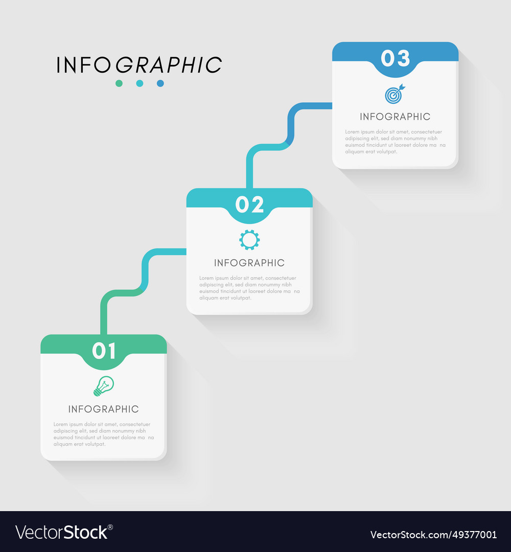 Inforgraphic design template with 3 steps Vector Image