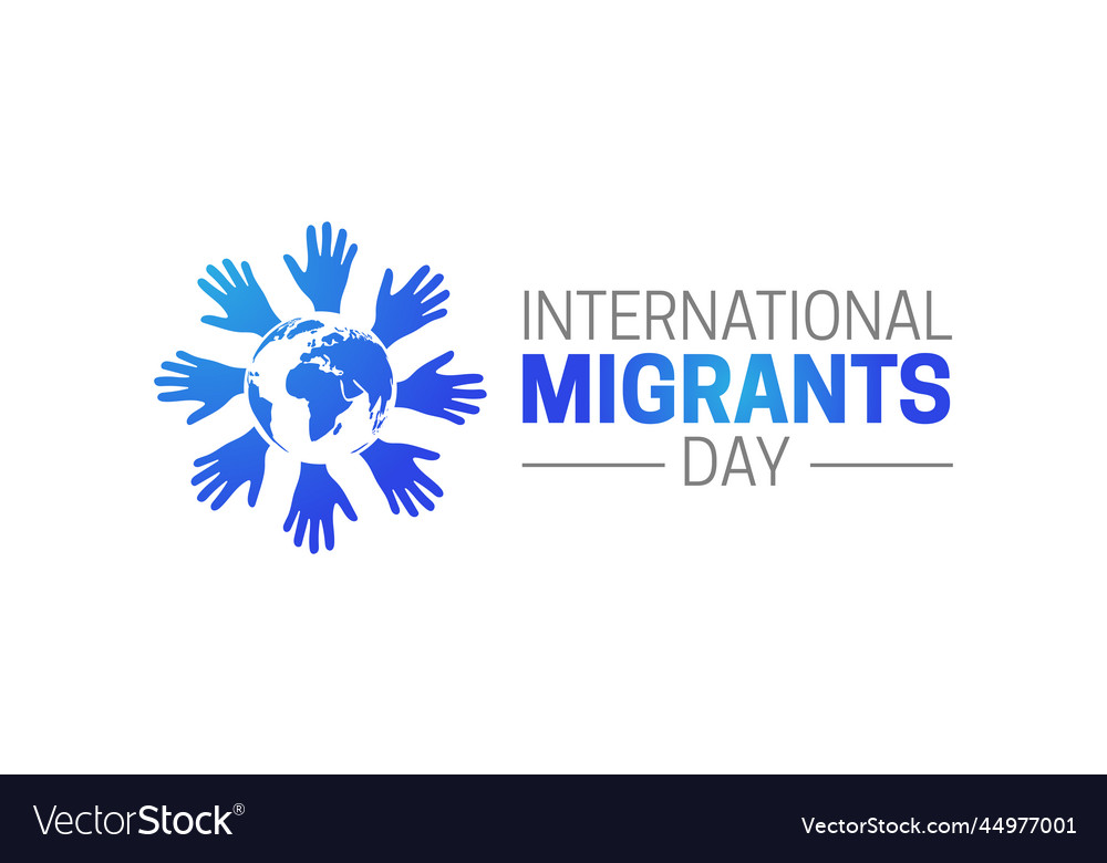 International migrants day logo icon on isolated