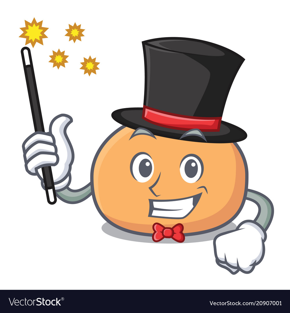 Magician mochi mascot Cartoon Stil