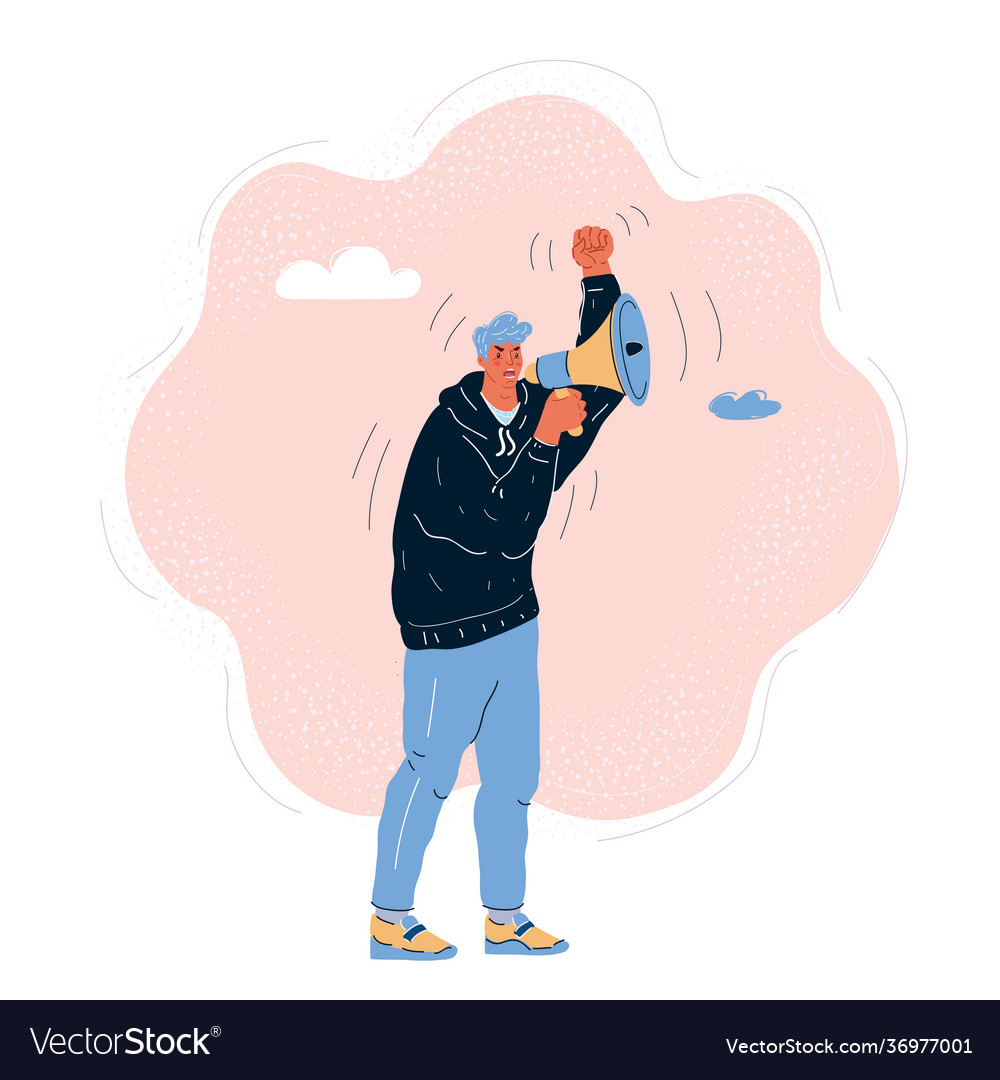 Man with loudspeacker vector image Man with loudspeacker