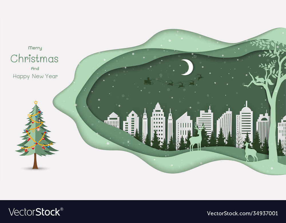 Merry christmas and happy new year greeting card vector image Merry christmas and happy new year greeting card