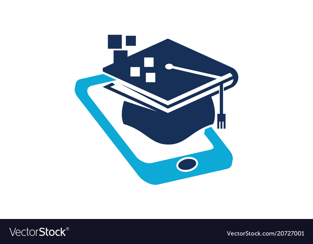 Download Mobile learning logo design template Royalty Free Vector