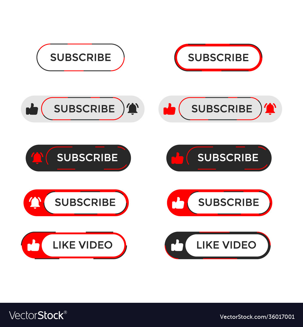 Modern Subscribe Button Set