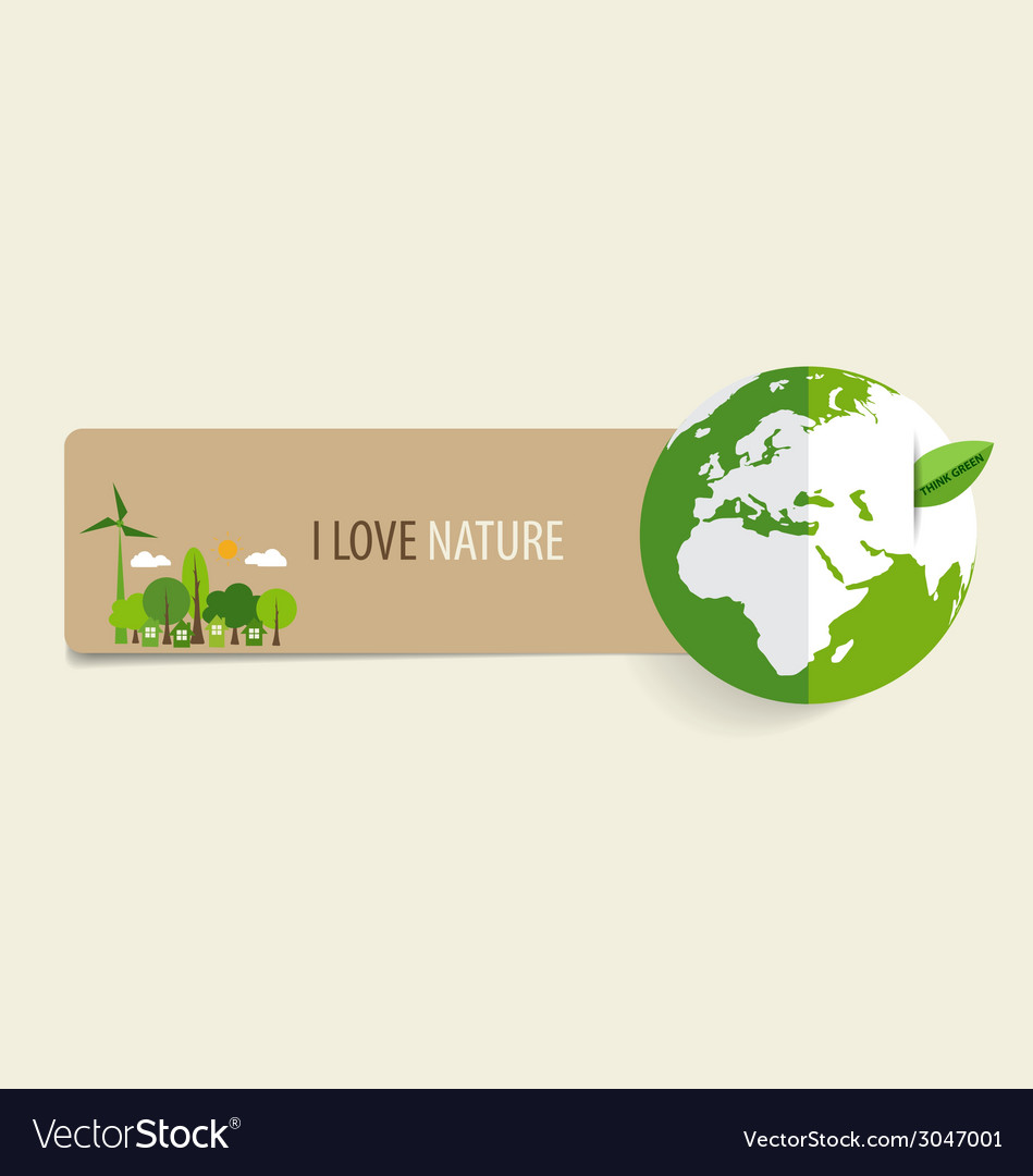 Nature banner paper with green eco earth