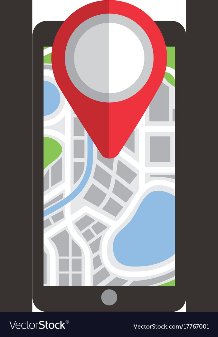Navigation gps auf Smartphone mit Kartenzeiger