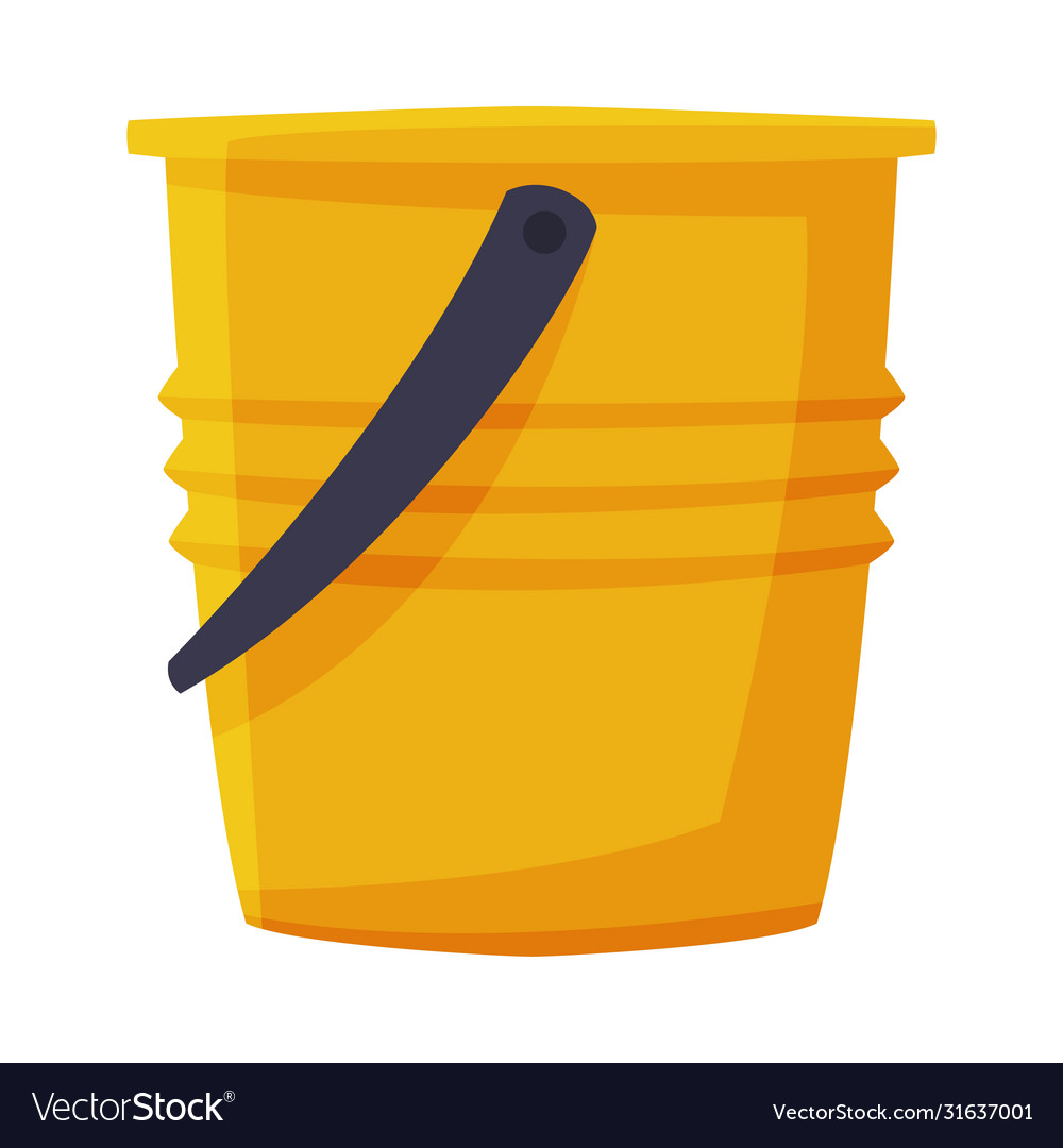 Orange plastic bucket flat style