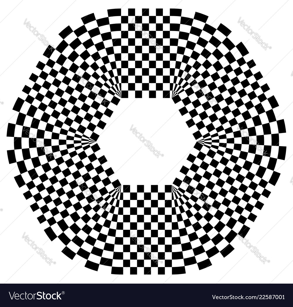 Rounded shape with checkered pattern fill vector image Rounded shape with checkered pattern fill