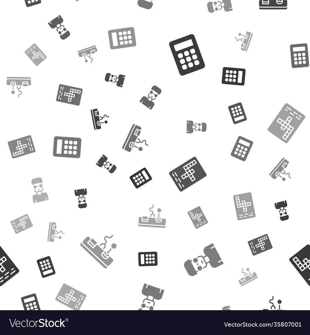 Set calculator nerd geek crossword and gamepad vector image Set calculator nerd geek crossword and gamepad