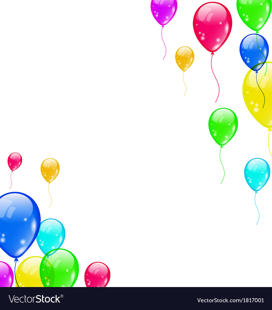 Set colourful flying balloons for your party Vector Image