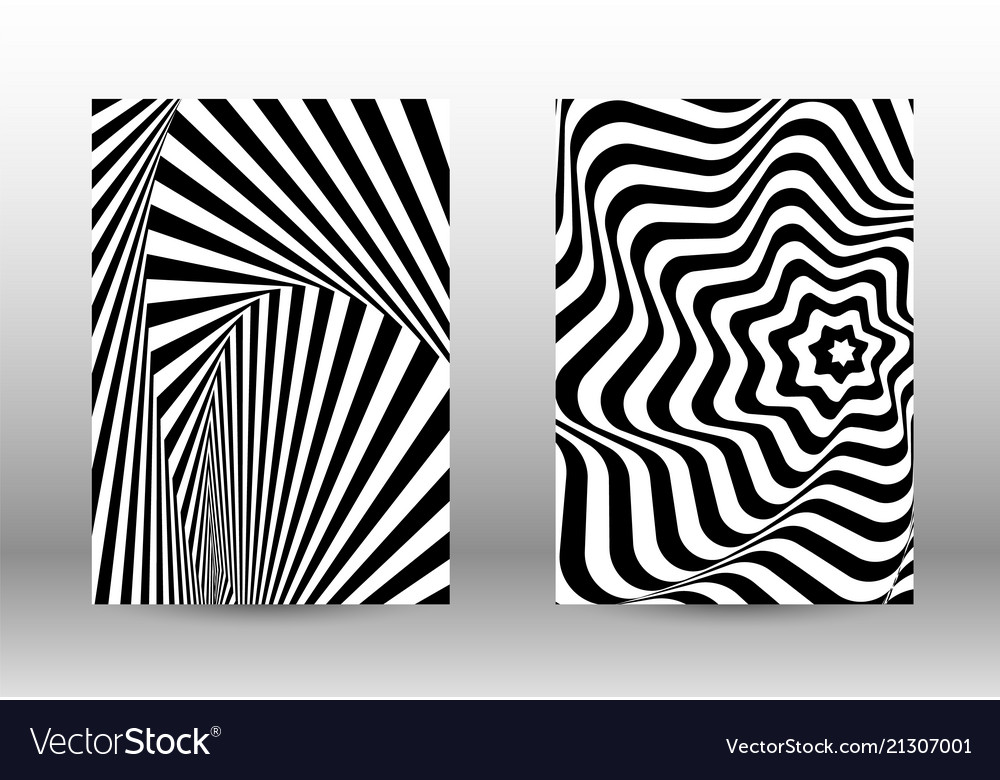 Set of abstract patterns with distorted lines