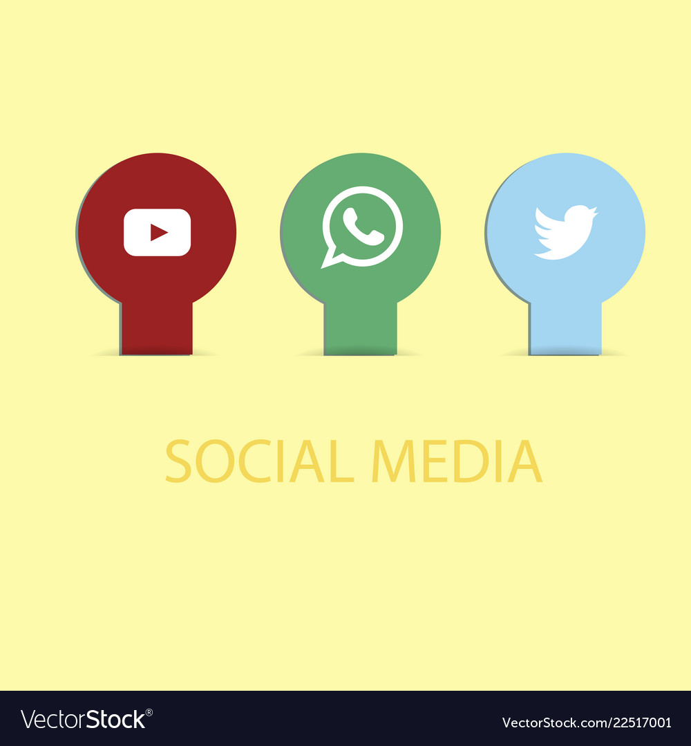 Social media icons youtube icon and twitter