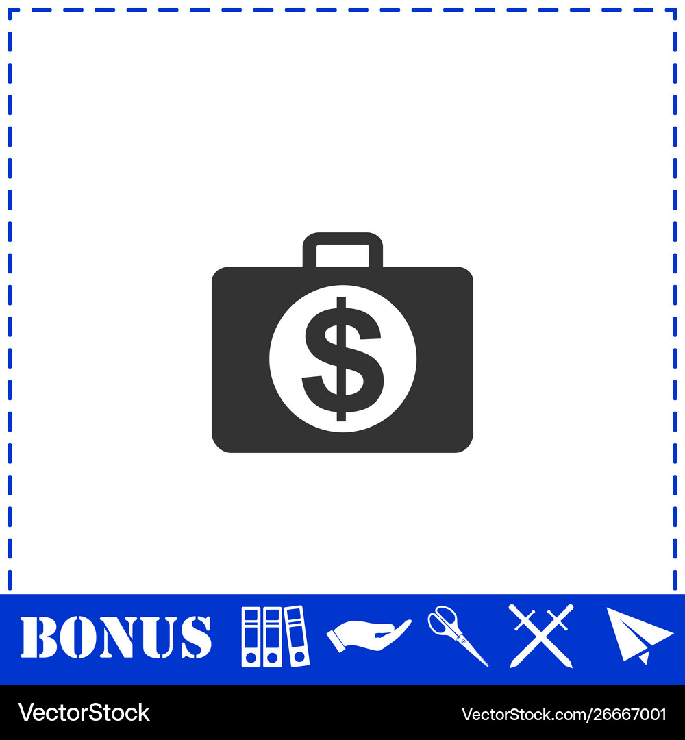 Suitcase icon flat Royalty Free Vector Image - VectorStock