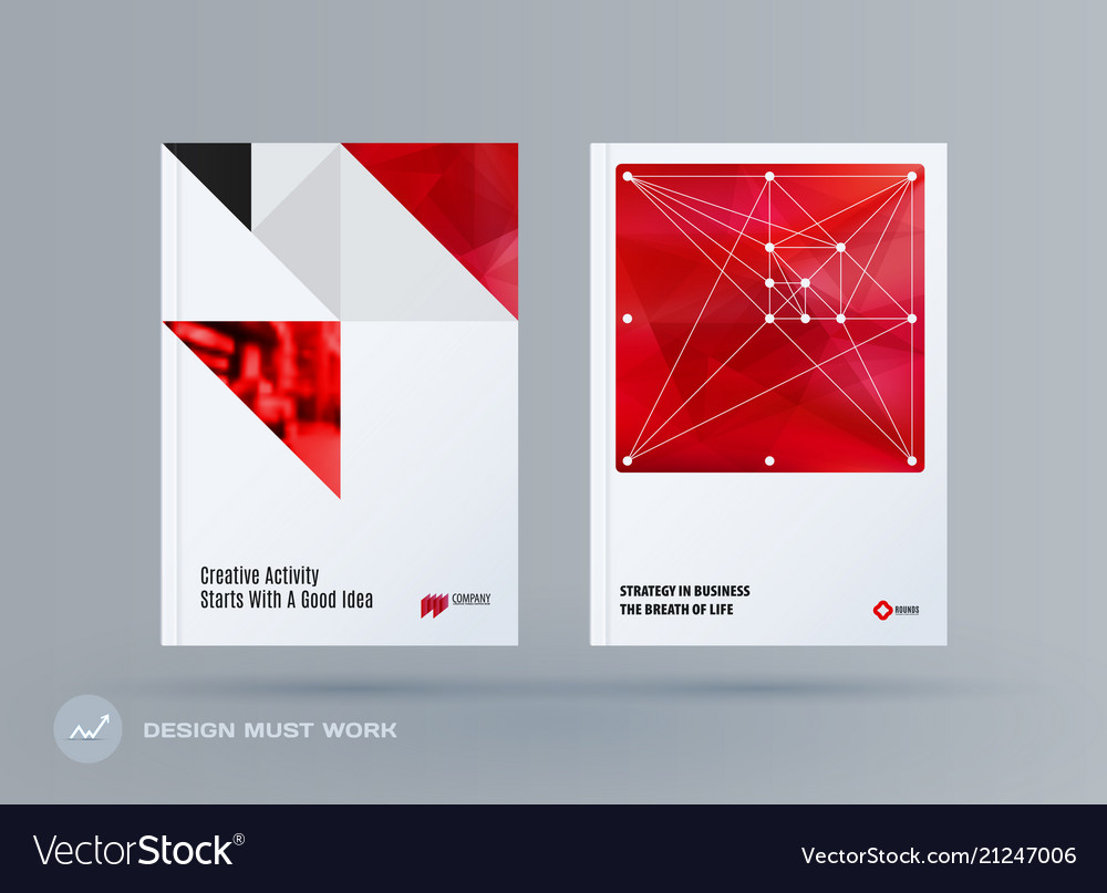 Brochure design triangular template colourful vector image Brochure design triangular template colourful