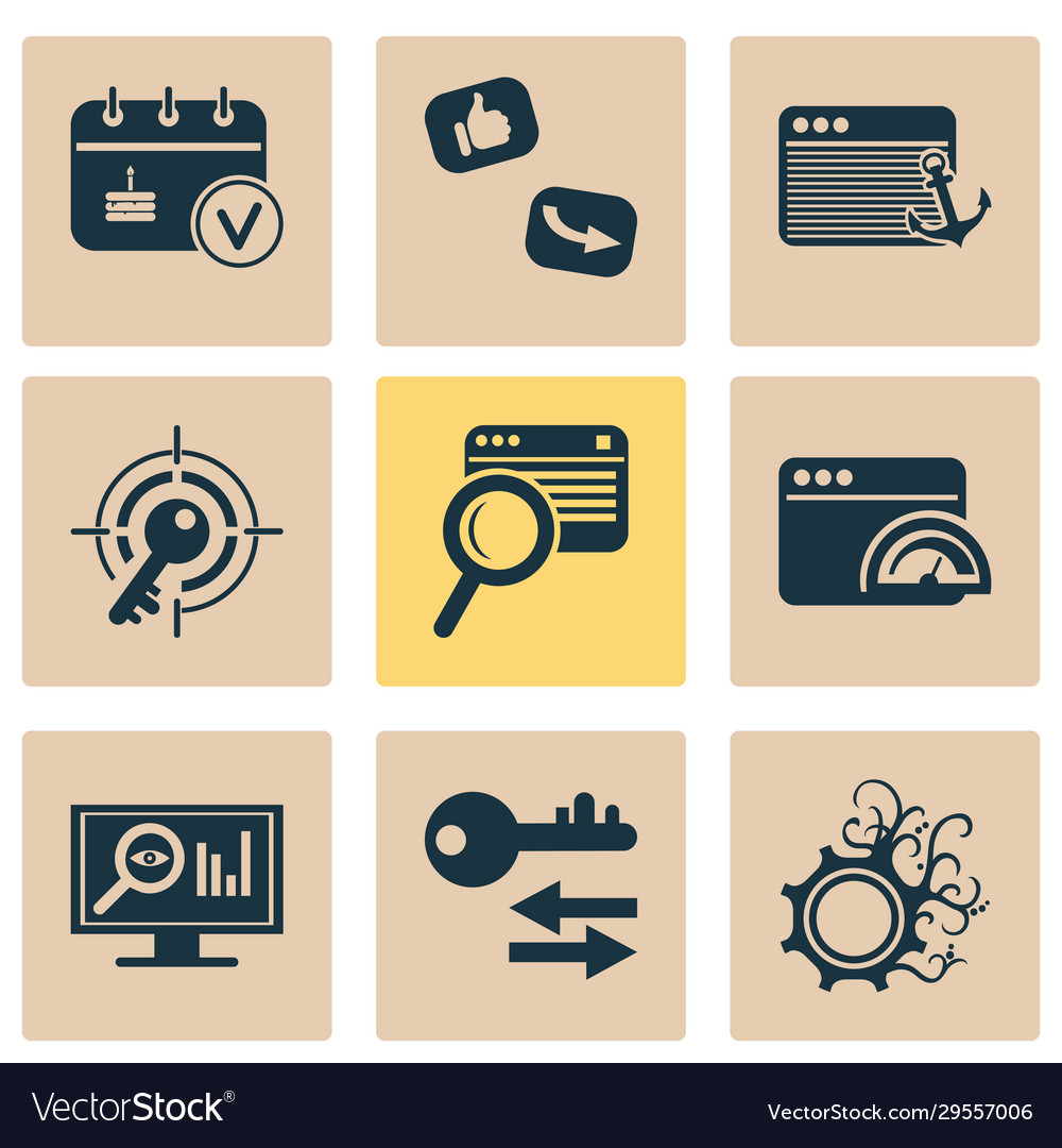 Business icons set with events calendar sort vector image Business icons set with events calendar sort