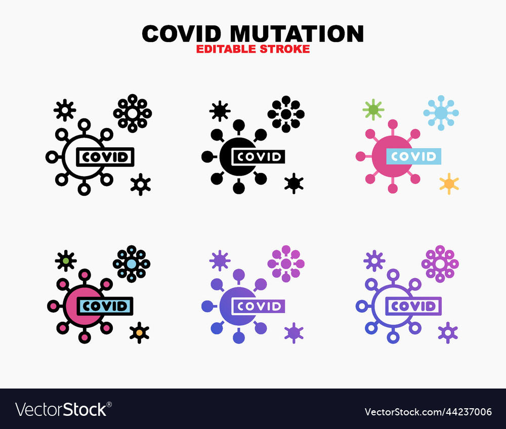 Corona virus mutation icon with different style vector image Corona virus mutation icon with different style