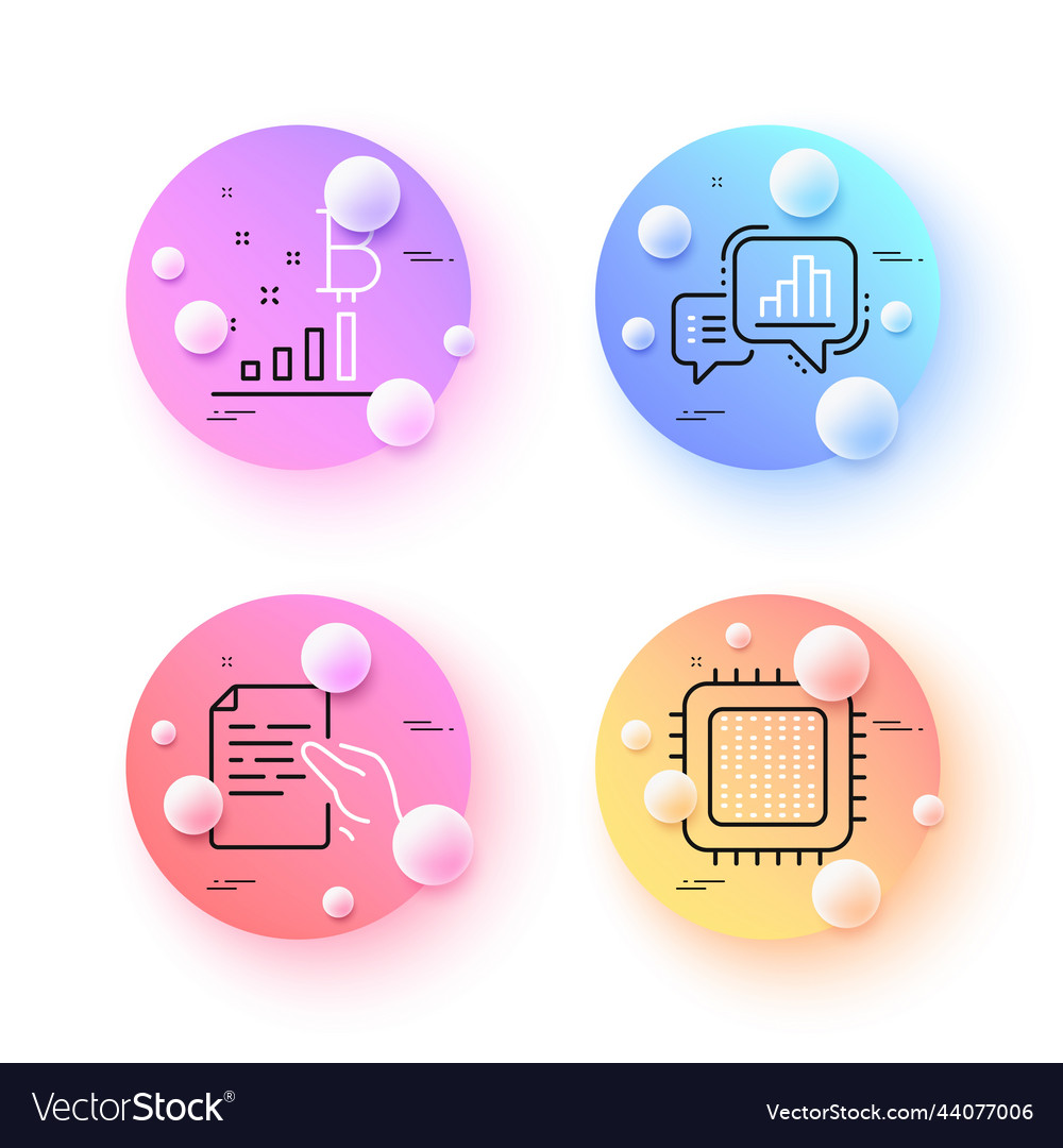 CPU with Document and Bitcoin Graph Icon