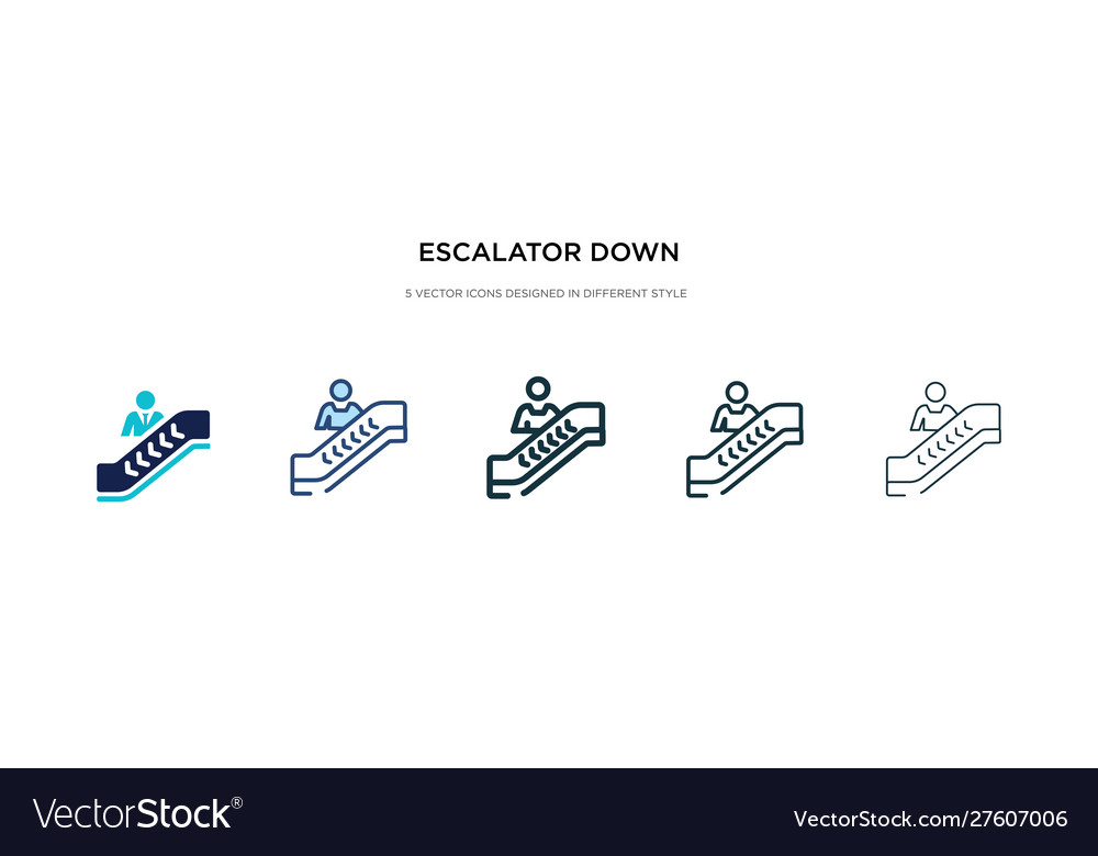Escalator down icon in different style two