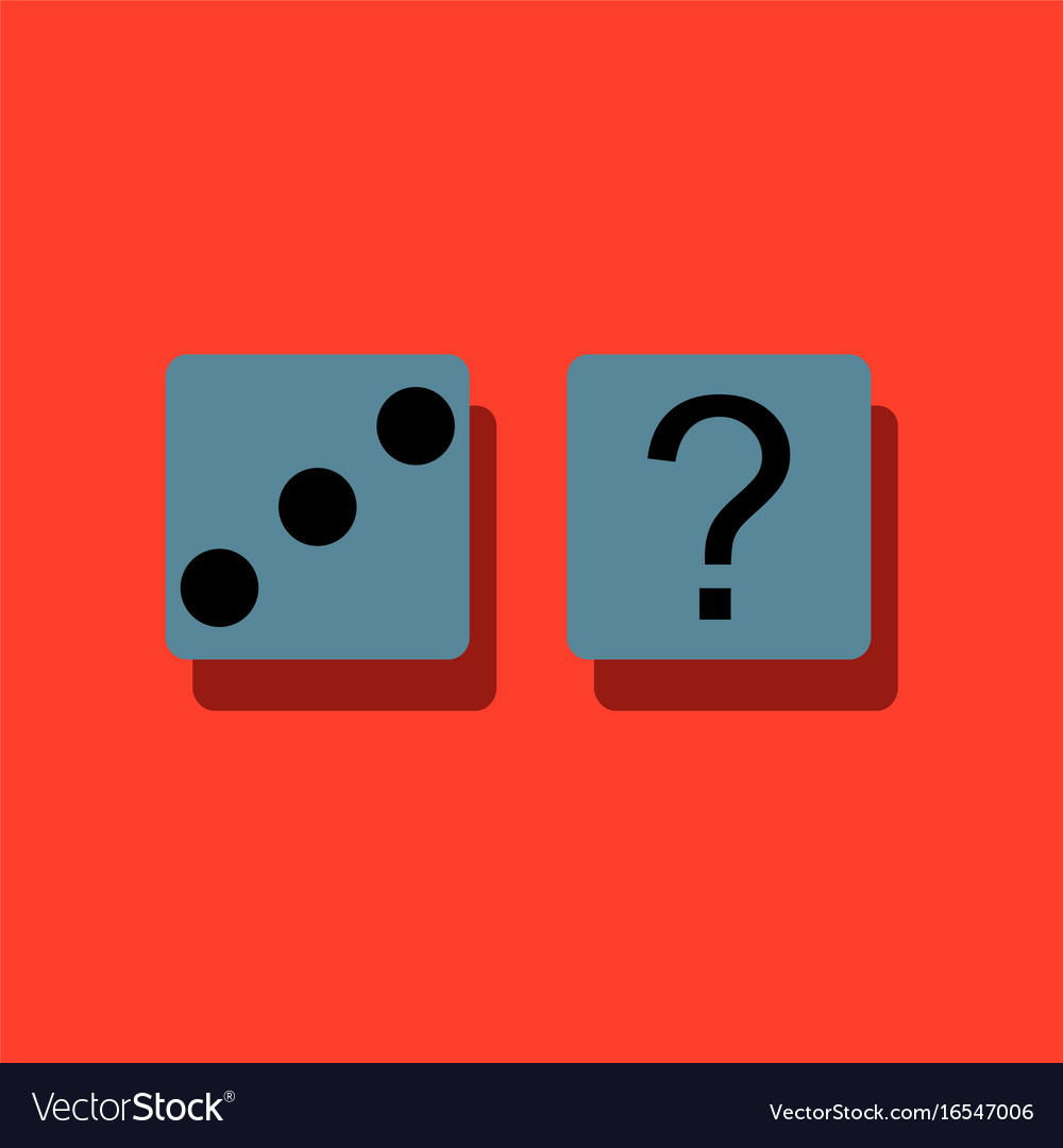 Flat icon design collection dice and question
